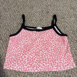 Brandy Melville Pink Leopard Crop Top